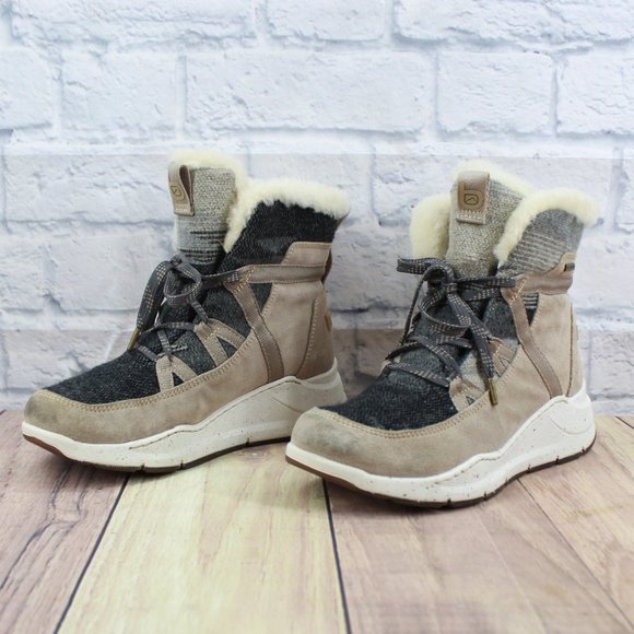 Bionico All Weather Leather Shearling Collar Lined Winter Boots Size 9 - Picture 2 of 9